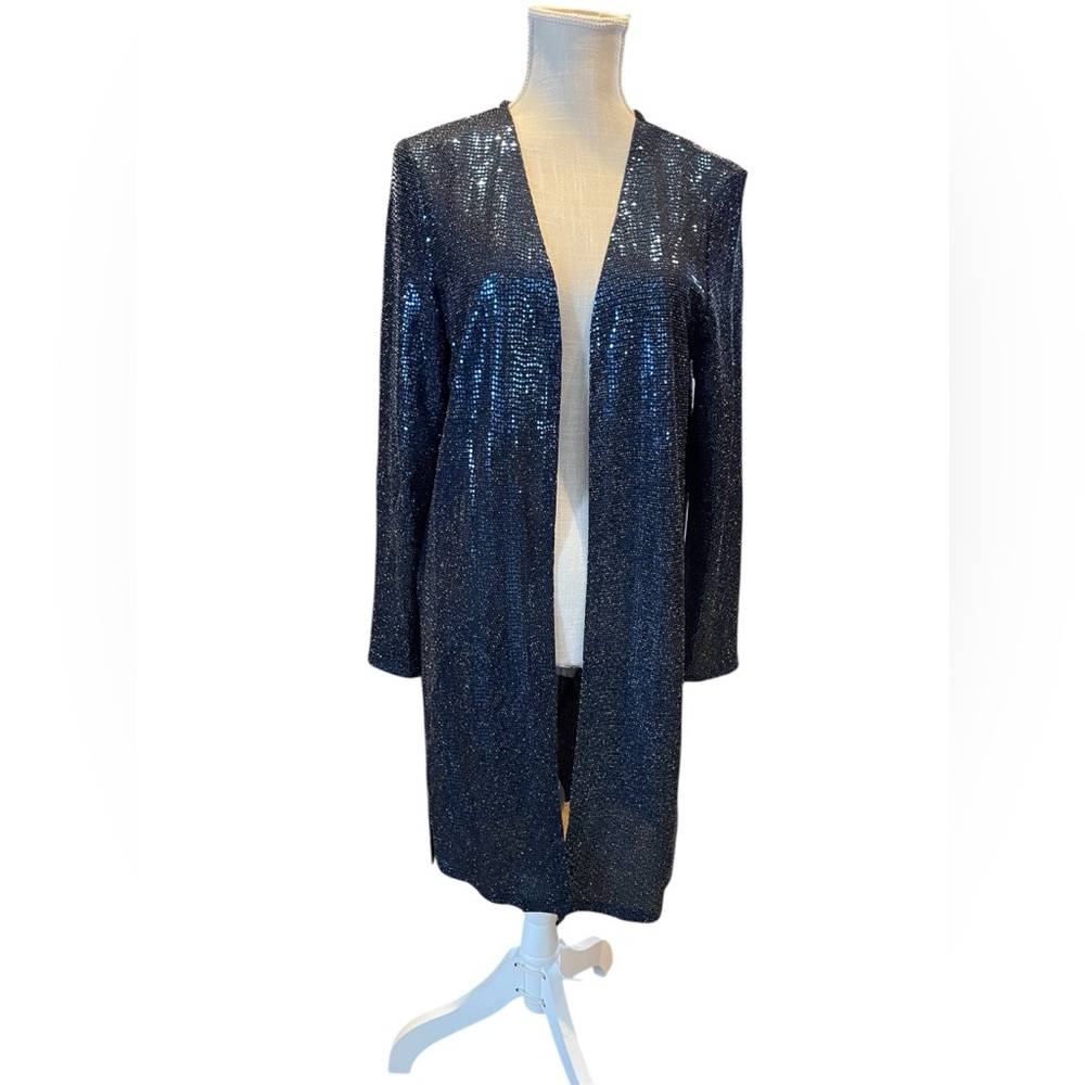 Jules & Leopold‎ Sparkling Blue Sequin Cardigan Top